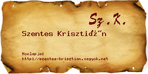Szentes Krisztián névjegykártya