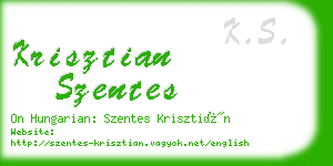 krisztian szentes business card